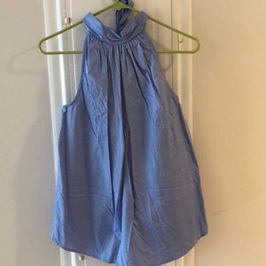Blue jcrew top with bow back